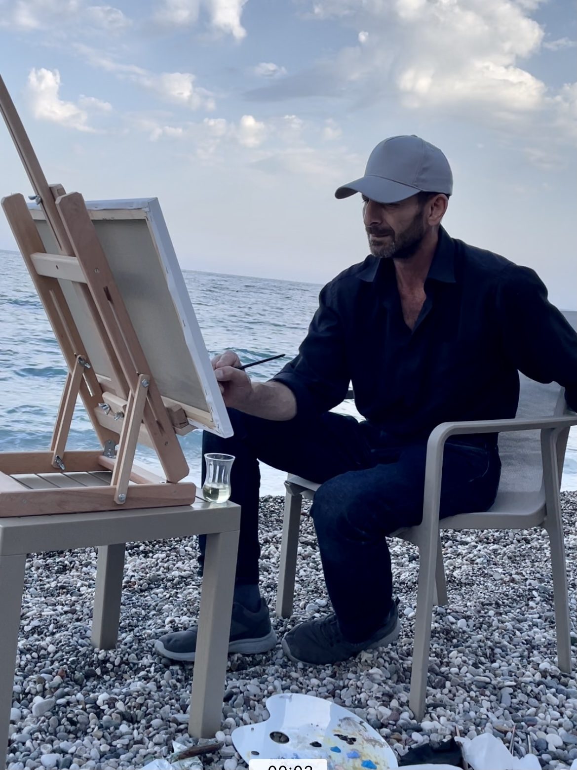 Aflatun painting by the sea