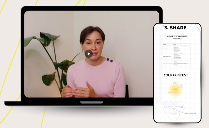 Course video lesson on laptop and phone